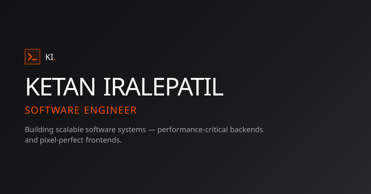 Ketan Iralepatil - Software Engineer